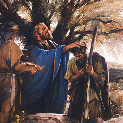 Melchizedek Blesses Abraham by Walter Rane.