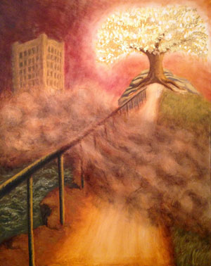 The Tree of Life by Krista Maureen Jones. Painting part of Book of Mormon Central's 2017 Art Contest