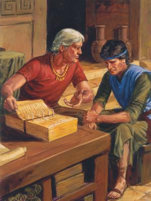 Alma the Younger Counseling His Son by Darrell Thomas via lds.org