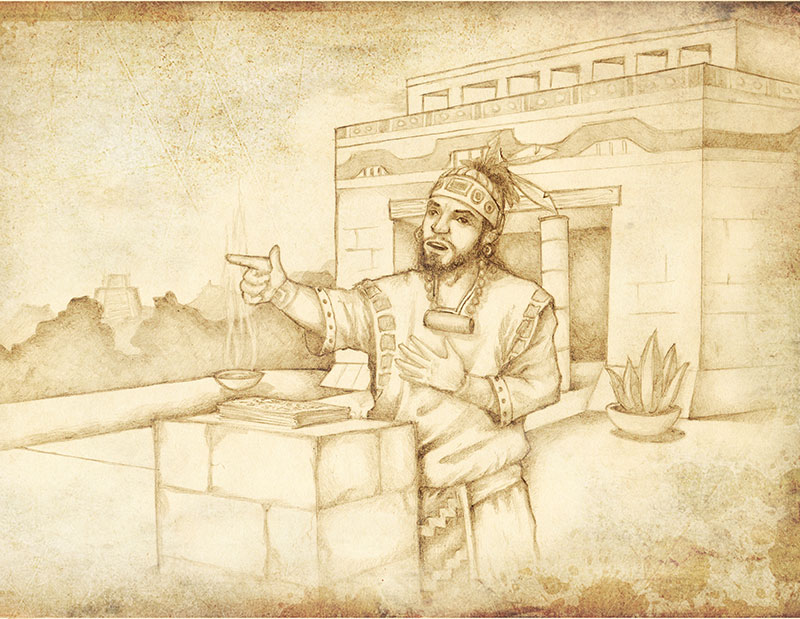 Illustration of Jacob teaching in the Nephite temple. Illustration by Jody Livingston.