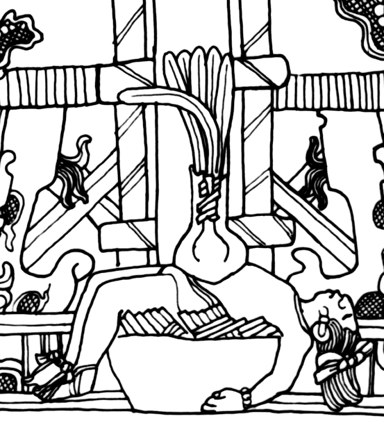 Piedras Negras Stela 11. Drawing by Linda Schele.