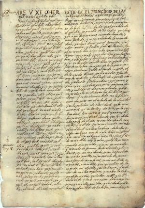 Page from the Popul Vuh via Wikimedia Commons