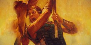 Painting of Captain Moroni by Walter Rane