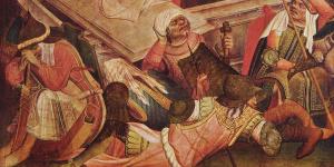 Sleeping guards (detail of the Resurrection of Christ) by Meister Francke