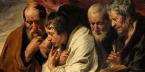 “Four Evangelists,” by Jacob Jordaens, depicts the writers of the four gospels, Matthew, Mark, Luke, and John. Public Domain Image.