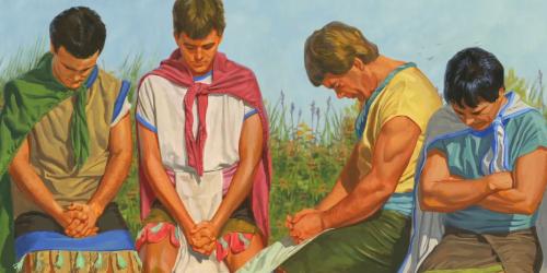 “Sons of Mosiah Praying” via Gospel Media Library