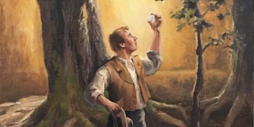 “Joseph with the Seer Stone” by Gary Ernest Smith via foursquareart.com