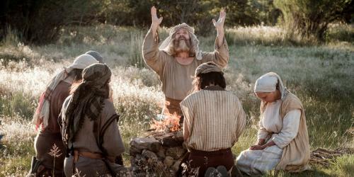 “Lehi and family offer burnt sacrifice” via Gospel Media Library