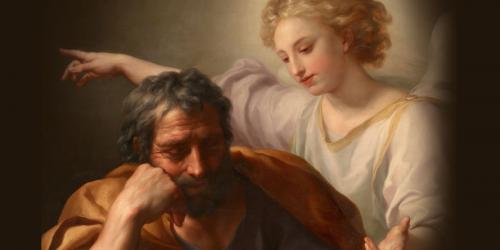 The Dream of St. Joseph by Anton Raphael Mengs. Image via Wikimedia Commons.