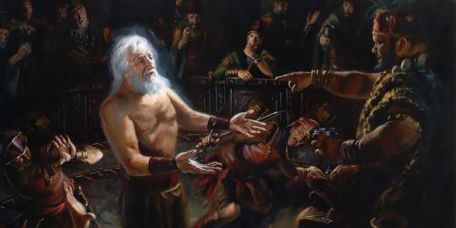 Abinadi Testifying before King Noah by Jeremy Winborg