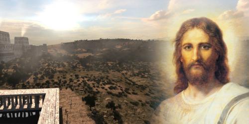 Image of Calvary from BYU's Virtual Scripture's App and Christ's Image by Heinrich Hofmann
